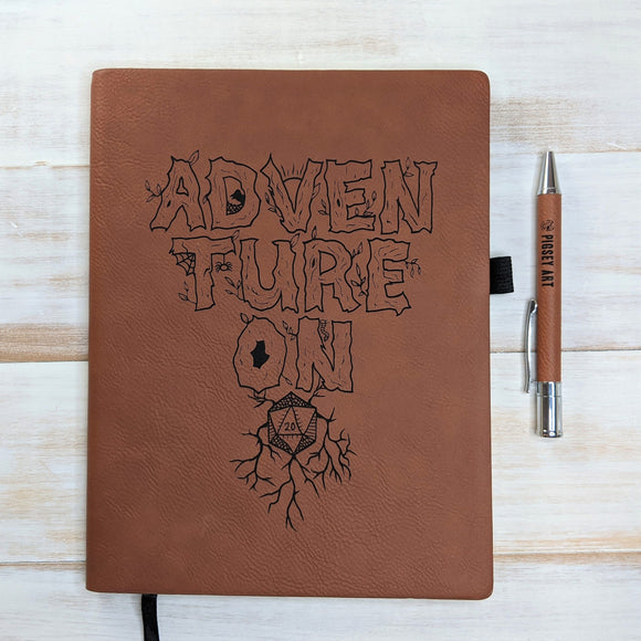 Adventure On - Vegan Leather Journal, Large