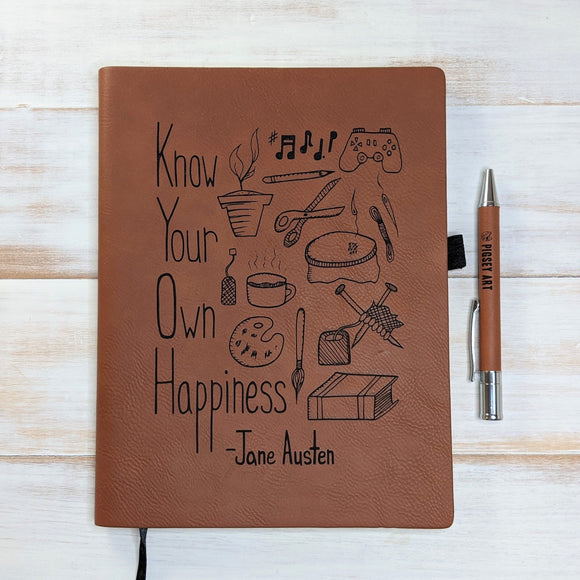 Know Your Own Happiness - Vegan Leather Journal, Large