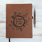 I Read Therefore I Am - Vegan Leather Journal, Large