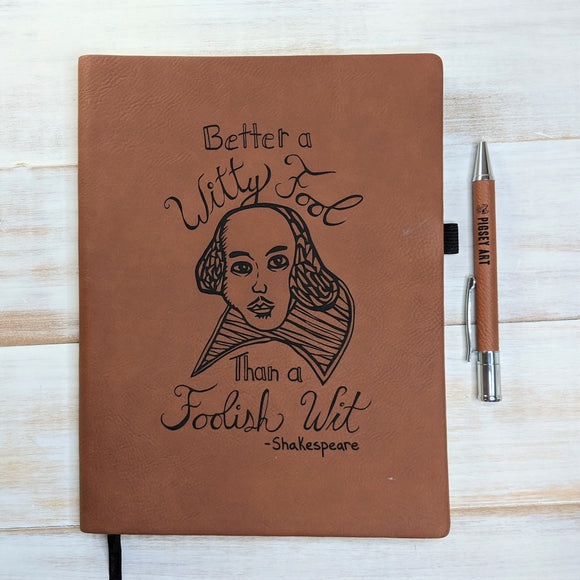 Better a Witty Fool - Vegan Leather Journal, Large