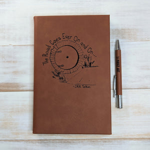 The Road Goes Ever On and On - Vegan Leather Journal, Small