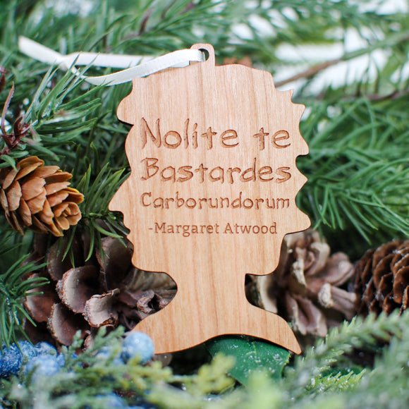 Margaret Atwood Wood Ornament